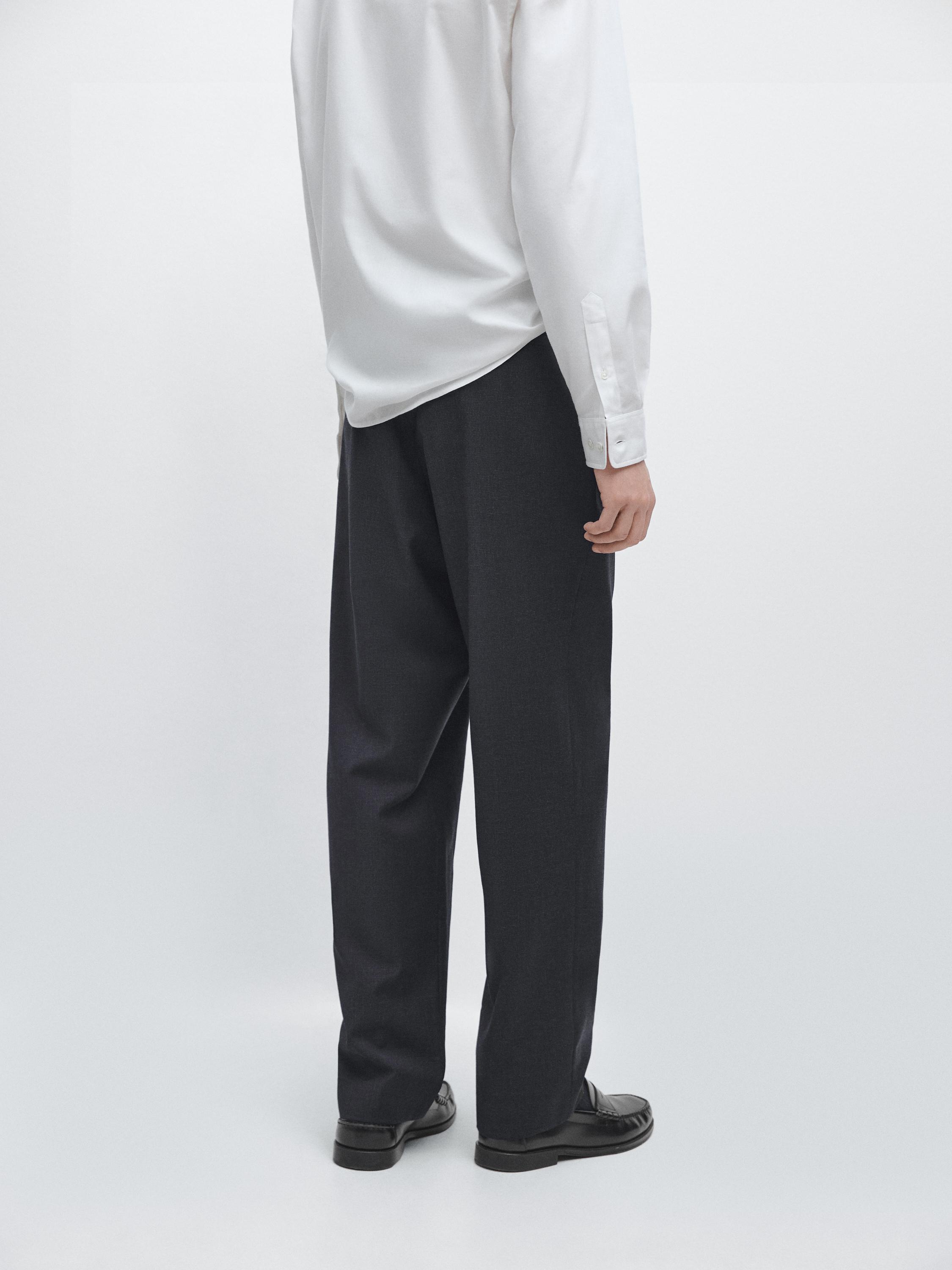 Pantalon pied-de-poule laine